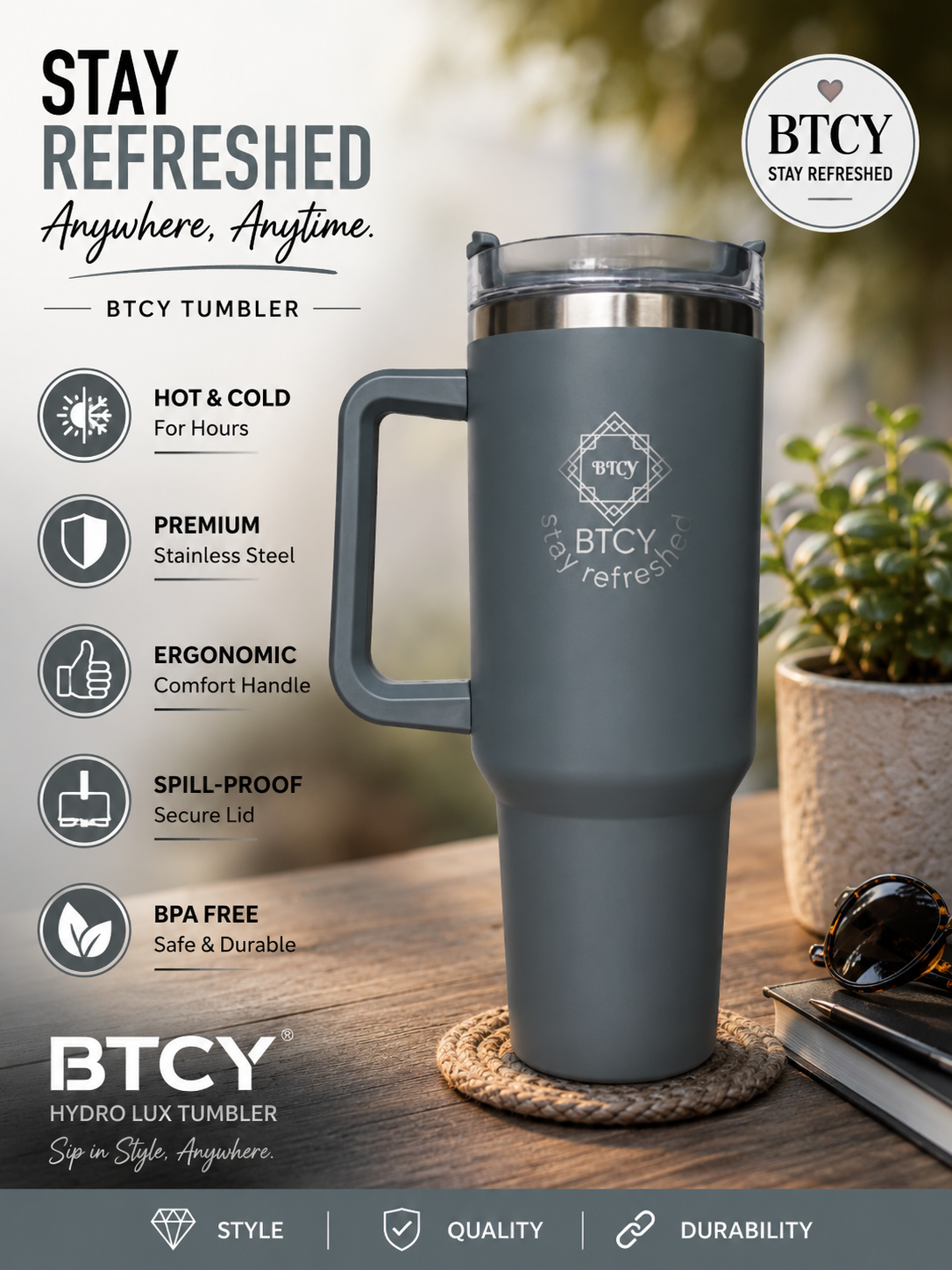 BTCY HydroLux Tumbler
