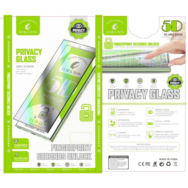Anti-Spy Privacy Screen Protector for Samsung S25 Ultra - 9H Tempered Glass