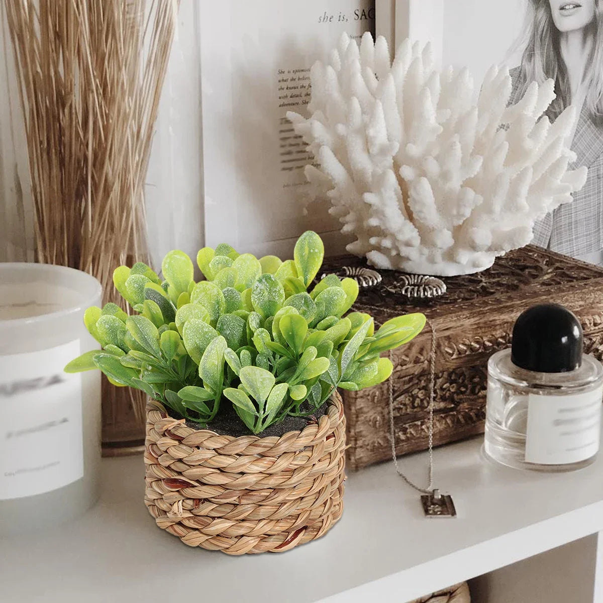 3pcs Green Artificial Plants