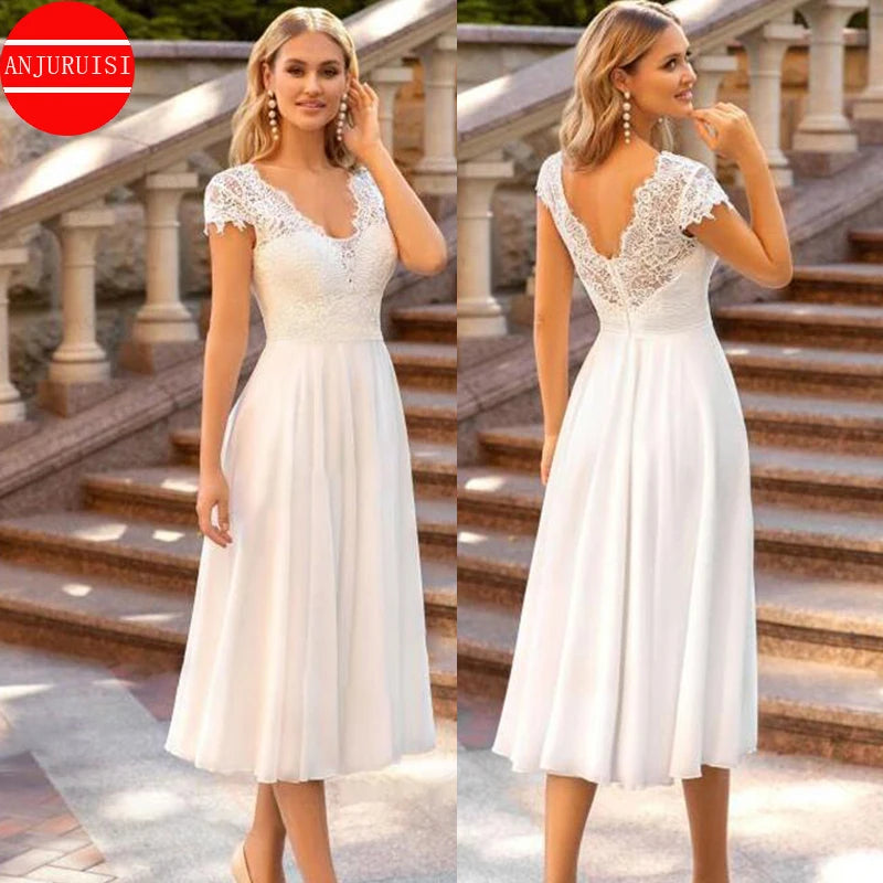 Cap Sleeve Short Wedding
