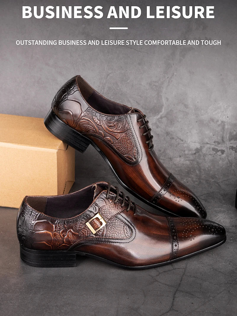Luxury Business High End Leather Oxford Elega