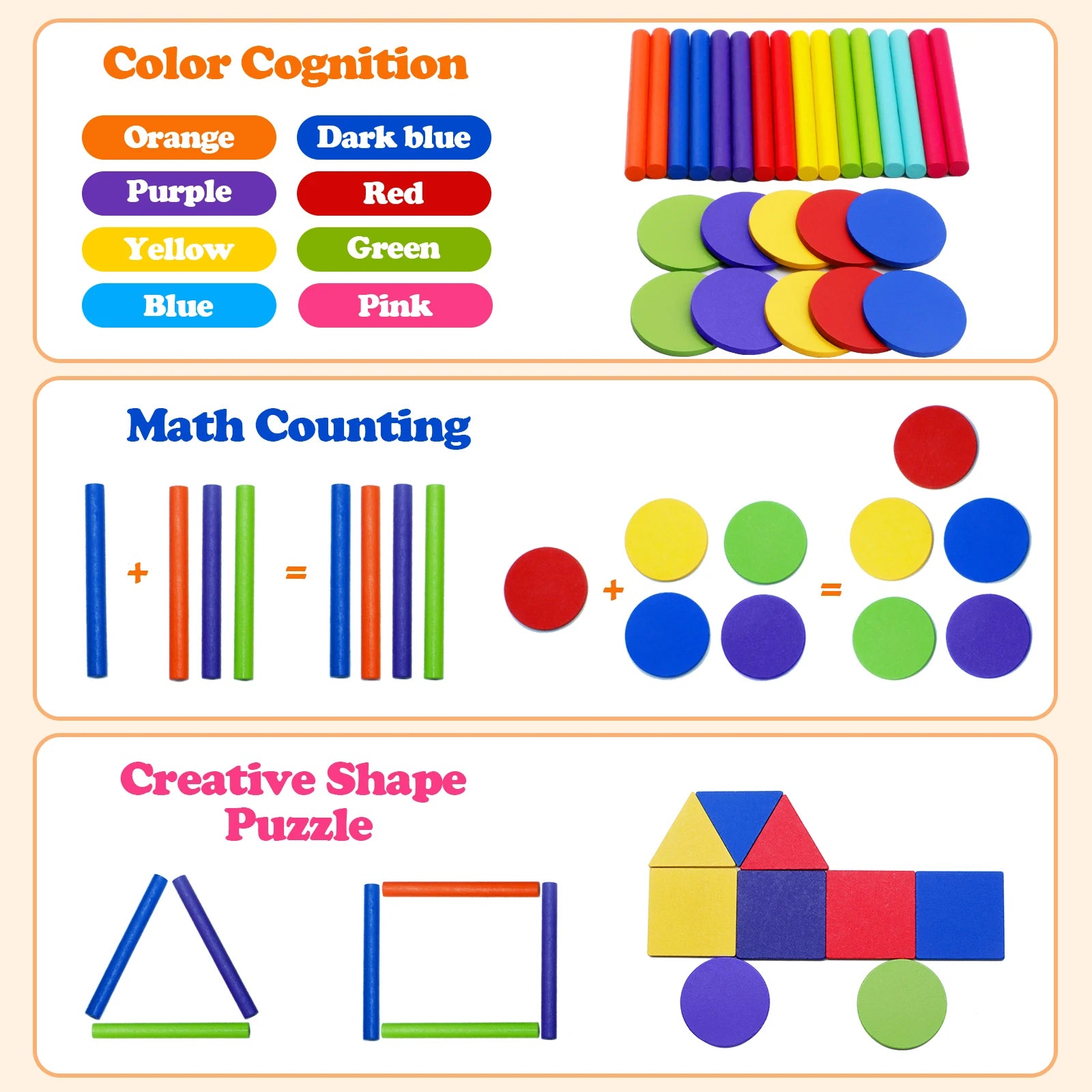 Wooden Color Sorting Learning Set