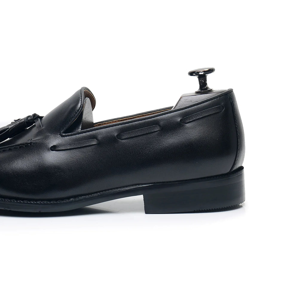 Retro Loafers Real Leather Low Heel Blackfrin