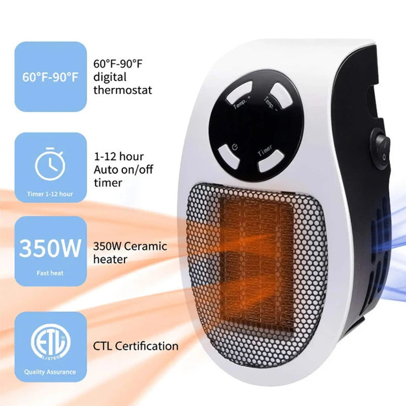 Heater Electric Heater Plug Wall Room Heater