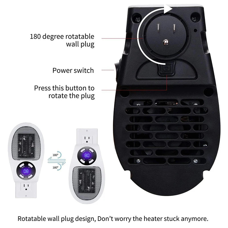 Heater Electric Heater Plug Wall Room Heater