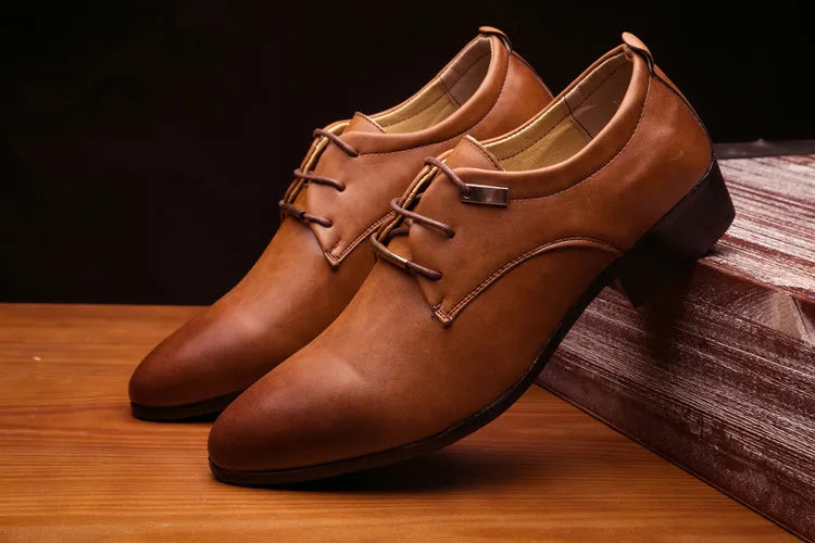 Elegant Leather Italian Formal Dress Male Foo