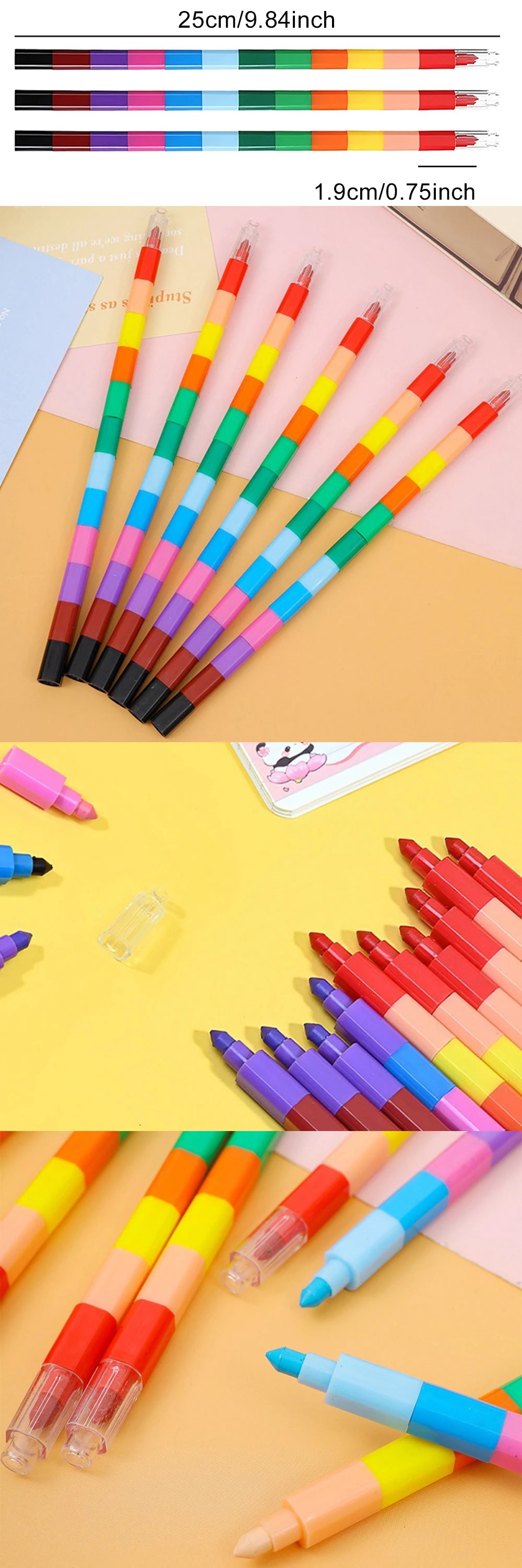 12Color Building Block Crayons Play & Learn Gea