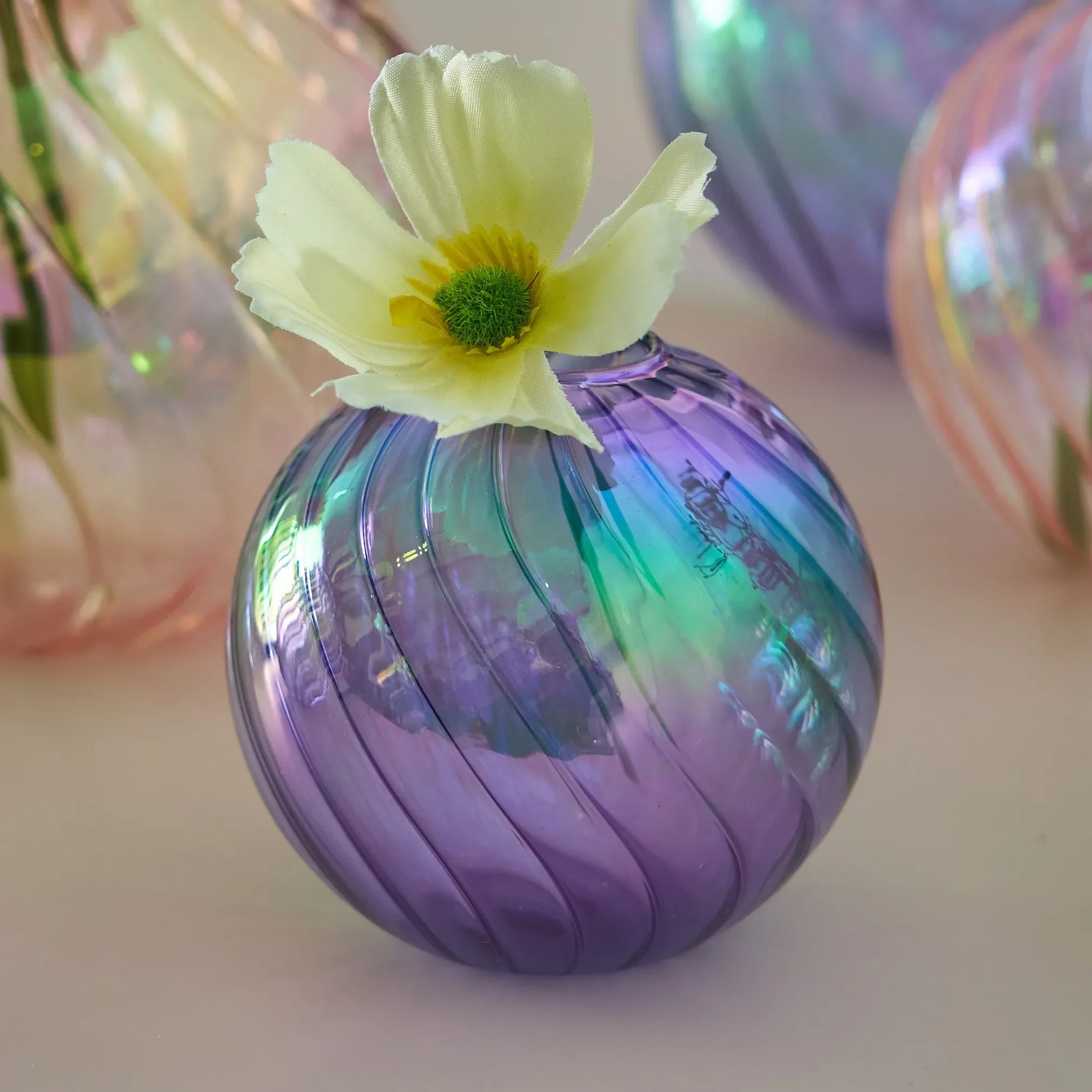Iridescent Ball Vases ation