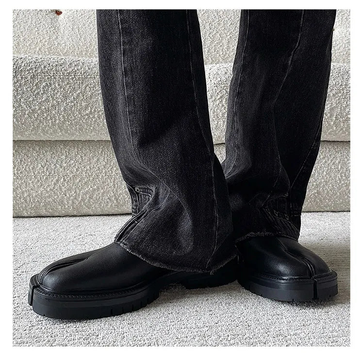 Women Genuine Leather Classic Split Toe Casua