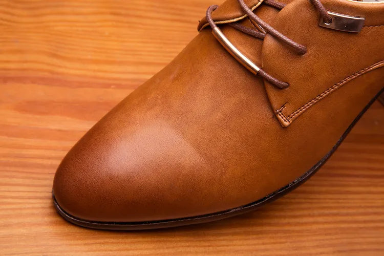 Elegant Leather Italian Formal Dress Male Foo