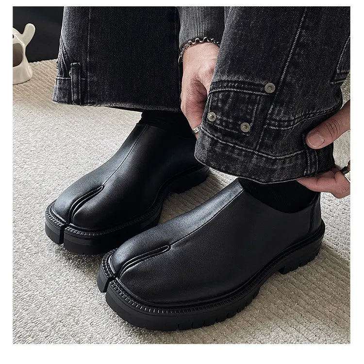 Women Genuine Leather Classic Split Toe Casua