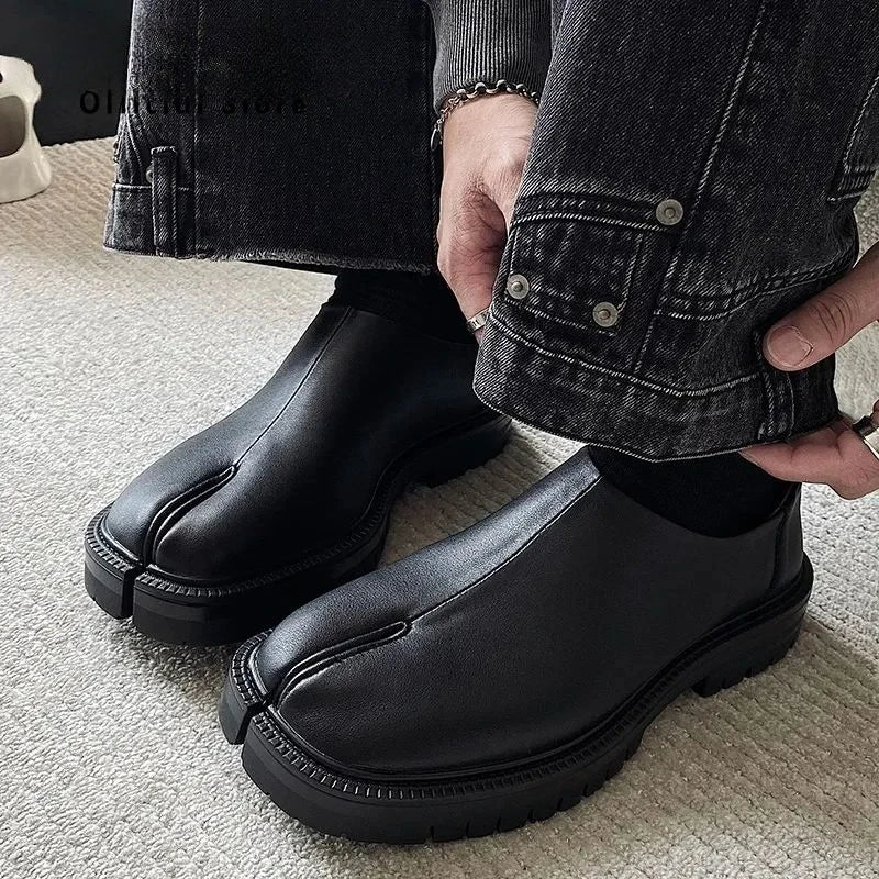 Women Genuine Leather Classic Split Toe Casua
