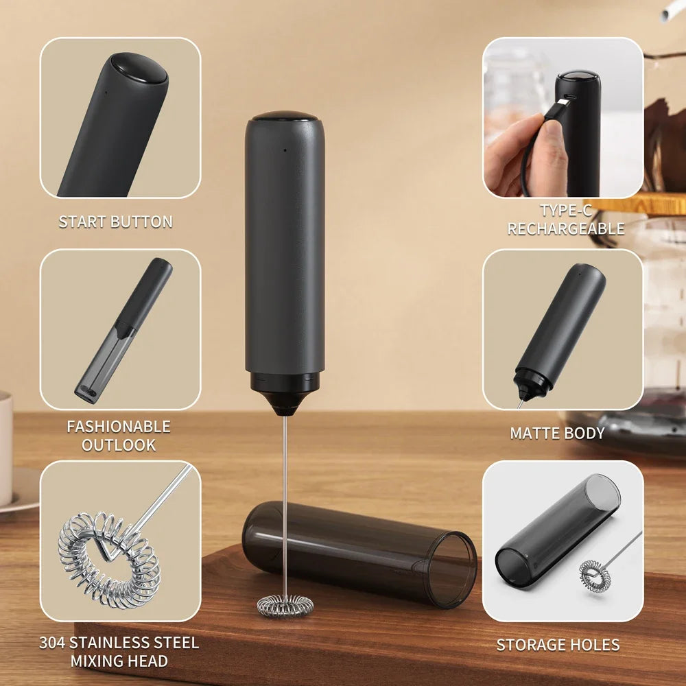 Smart Pro Electric Milk Frother Usb C Recharg