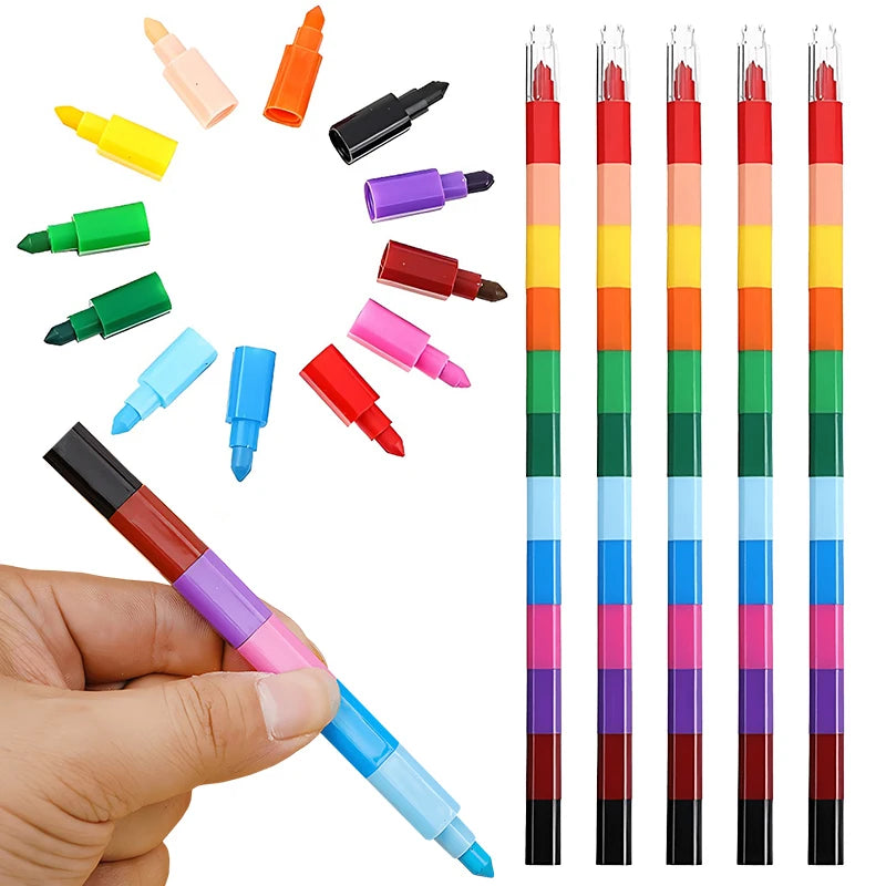 12Color Building Block Crayons Play & Learn Gea