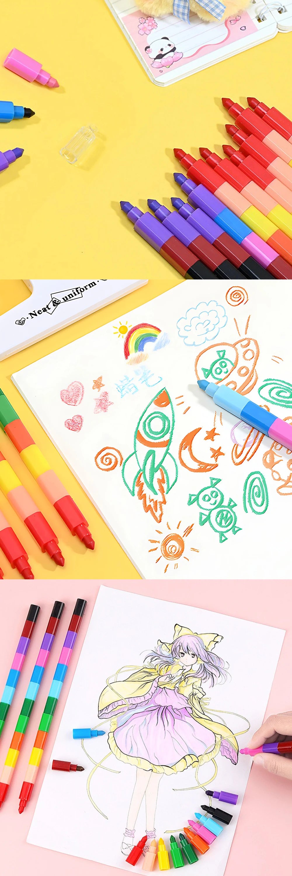 12Color Building Block Crayons Play & Learn Gea