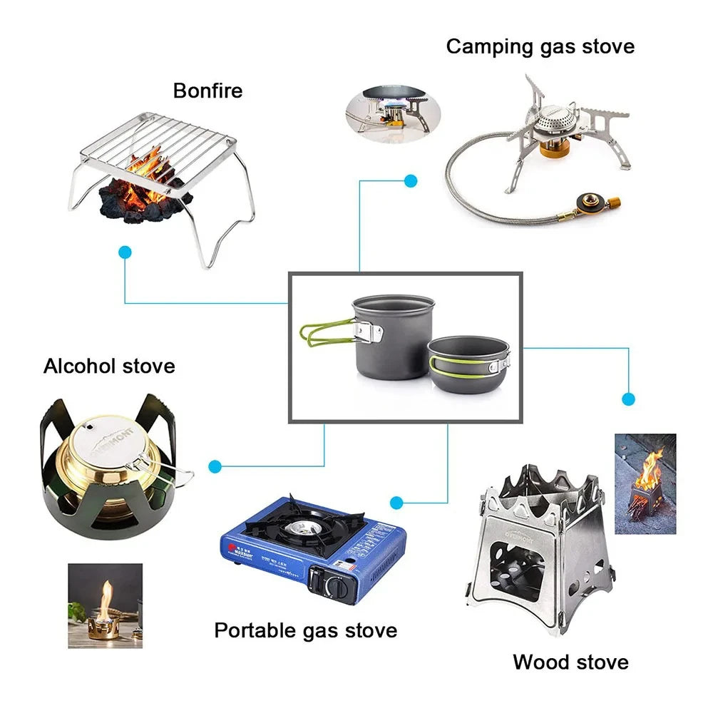 Camping Pots Cookware Outdoor Cooking Tablewa
