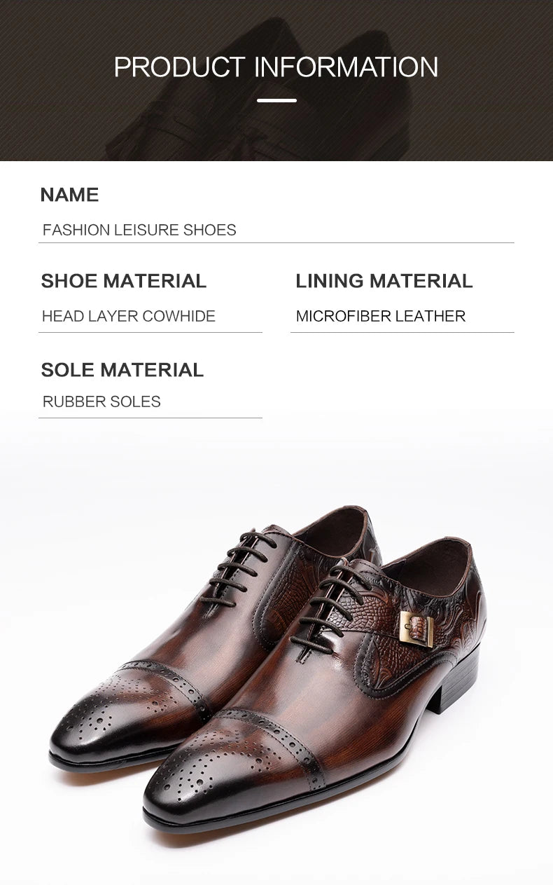 Luxury Business High End Leather Oxford Elega