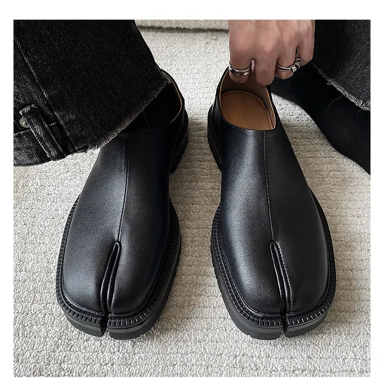 Women Genuine Leather Classic Split Toe Casua