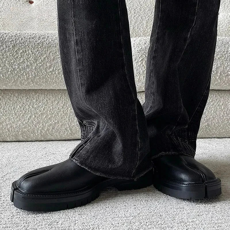 Women Genuine Leather Classic Split Toe Casua