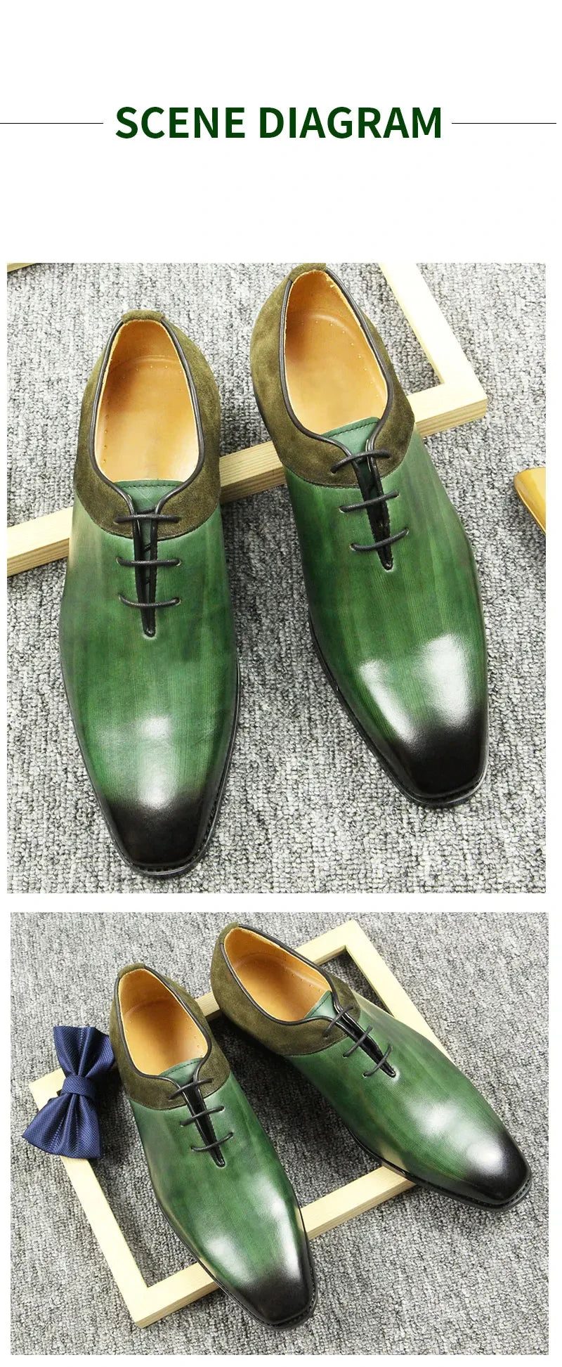 Green Classic Leather Formal Casual Wedding P