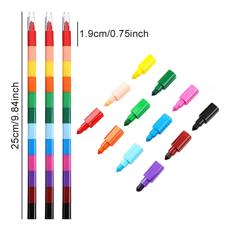 12Color Building Block Crayons Play & Learn Gea