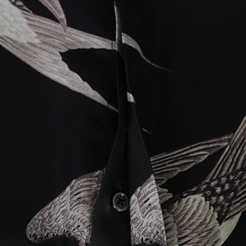 Silk Swallow Print Shirt