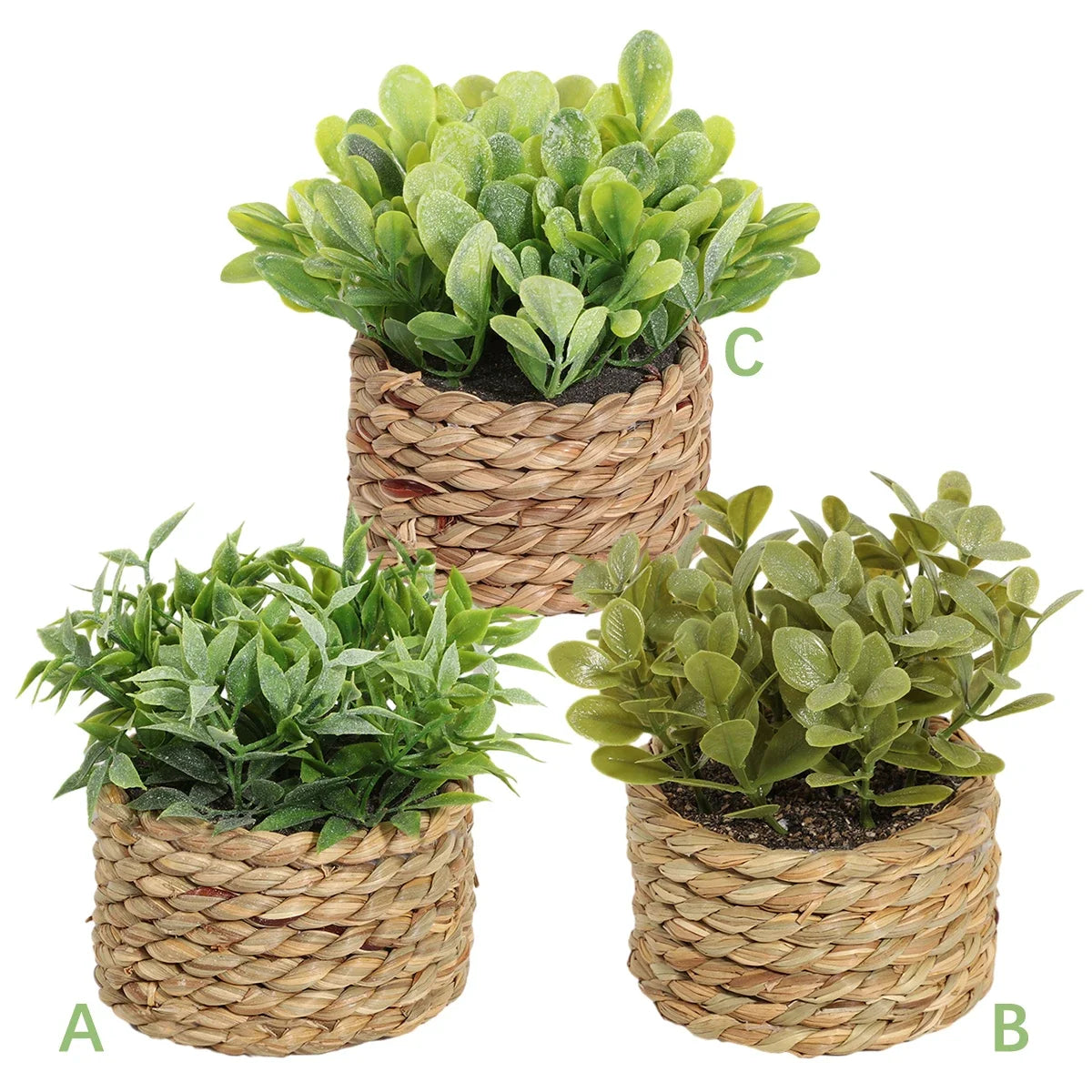 3pcs Green Artificial Plants