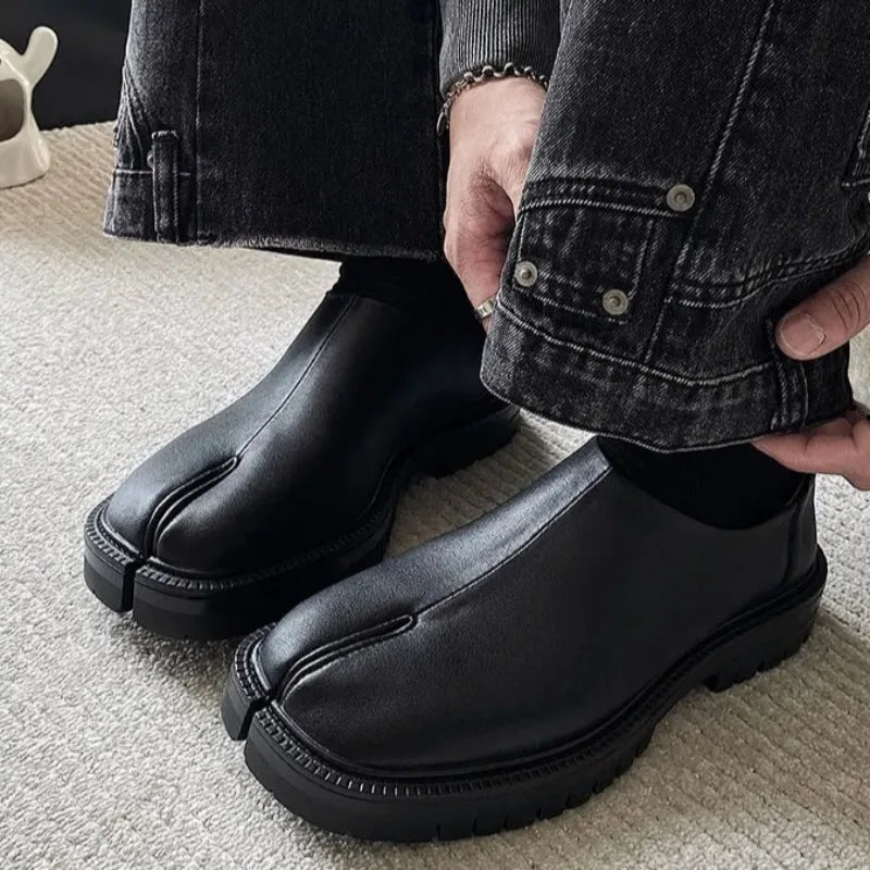Women Genuine Leather Classic Split Toe Casua