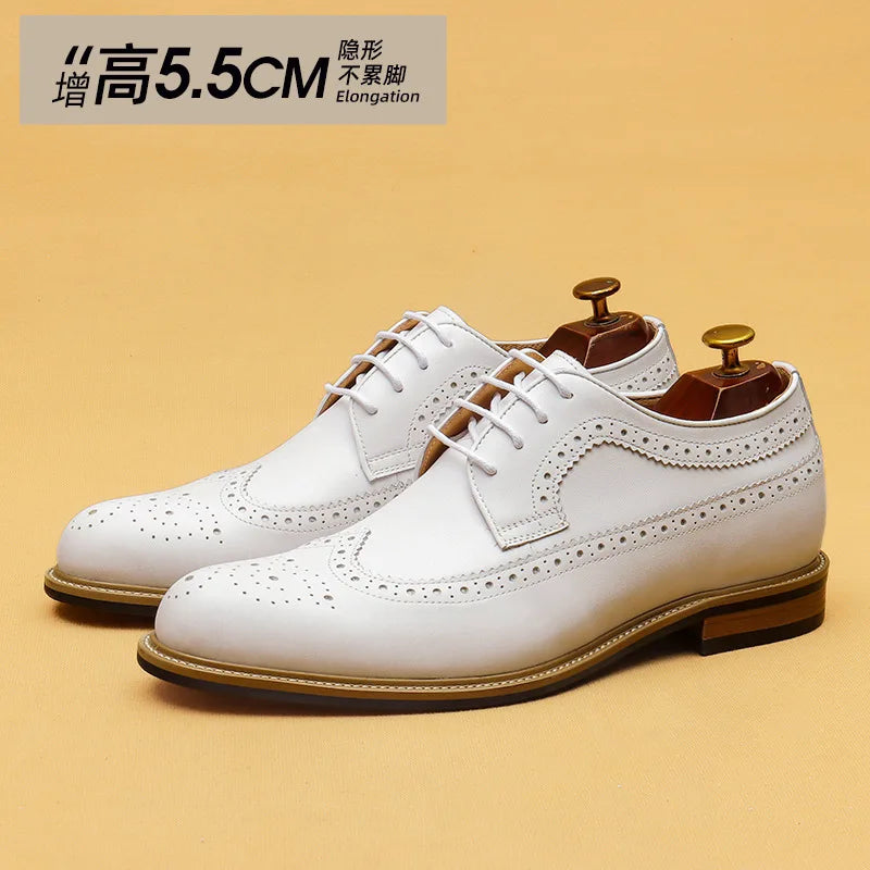 Luxury Dress Genuine Leather Brogue Wingtip T