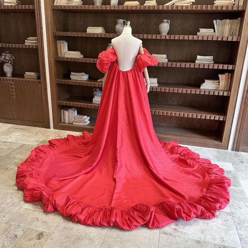 Red with Puff Dress