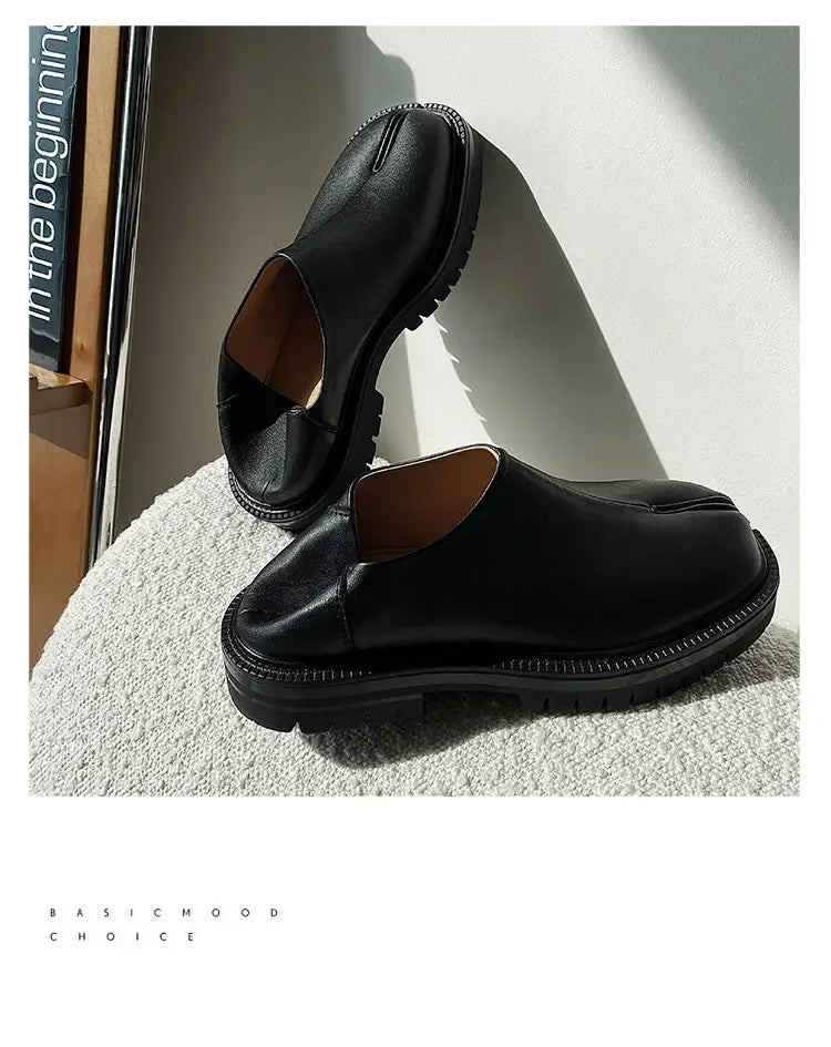 Women Genuine Leather Classic Split Toe Casua