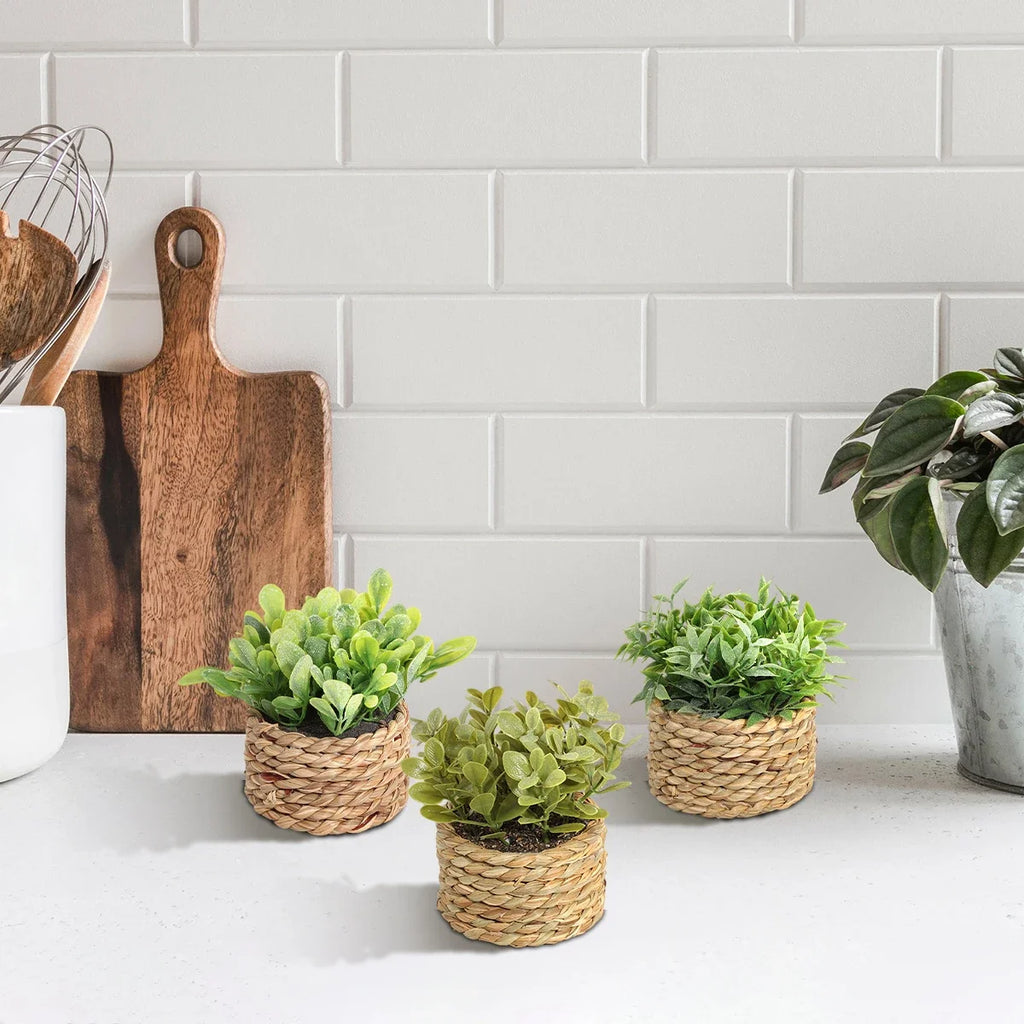 3pcs Green Artificial Plants