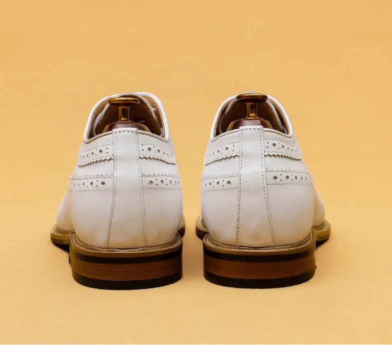Luxury Dress Genuine Leather Brogue Wingtip T