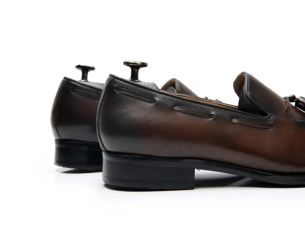 Retro Loafers Real Leather Low Heel Blackfrin