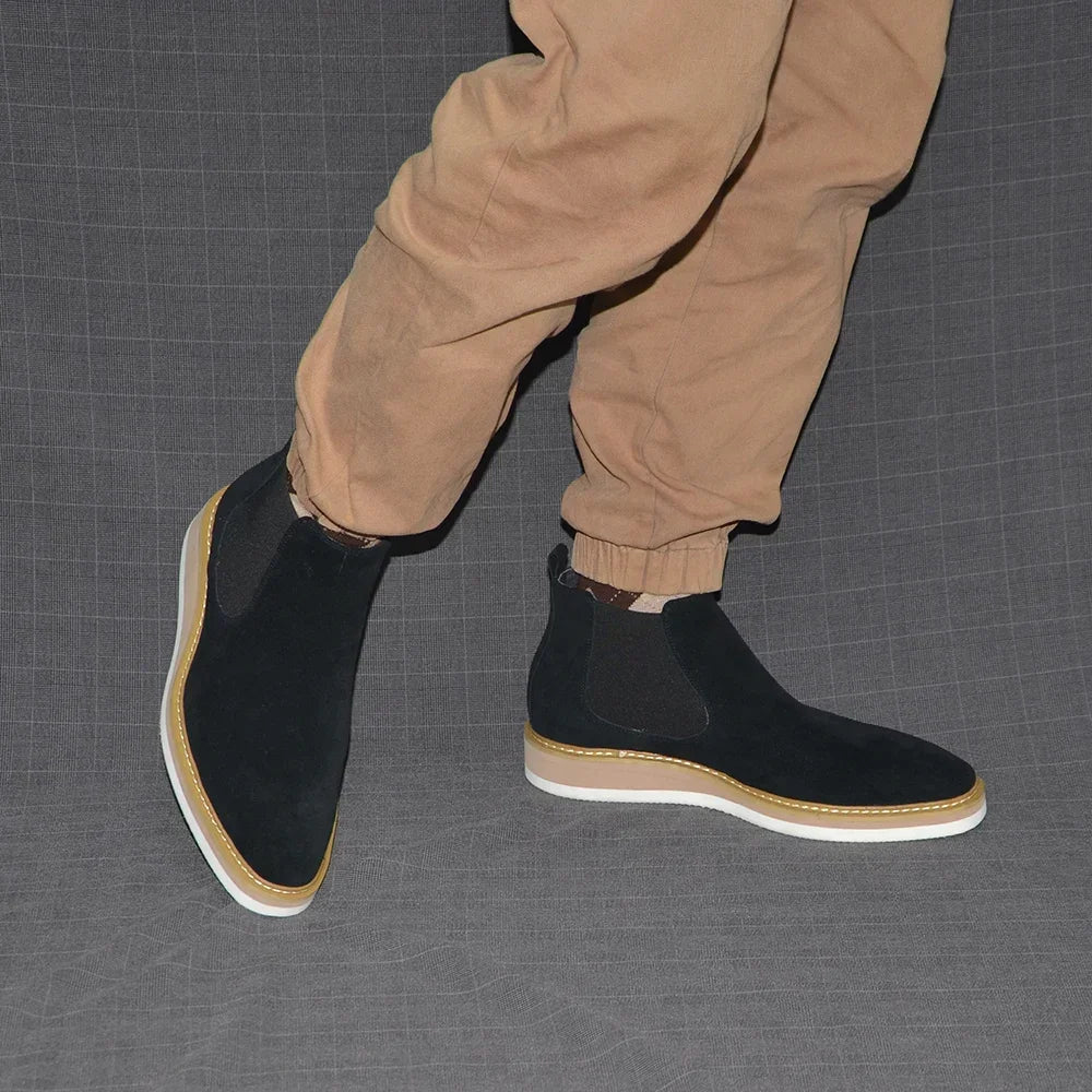 Chelsea Ankle Boots Cow Suede Leather Classic