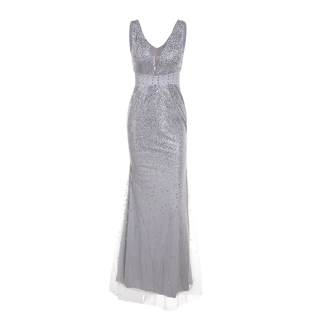 V Neck Sequin Dress