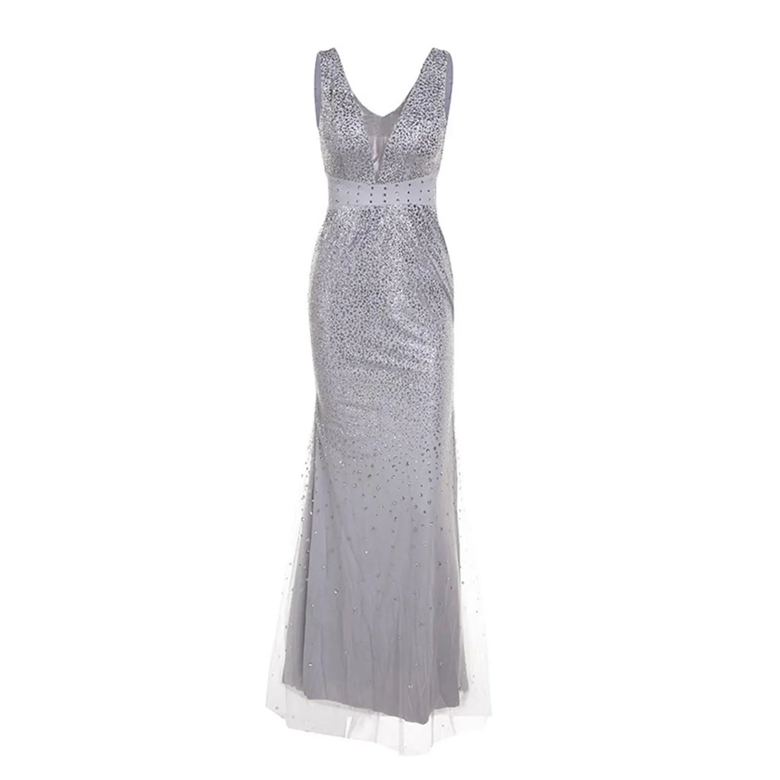 V Neck Sequin Dress