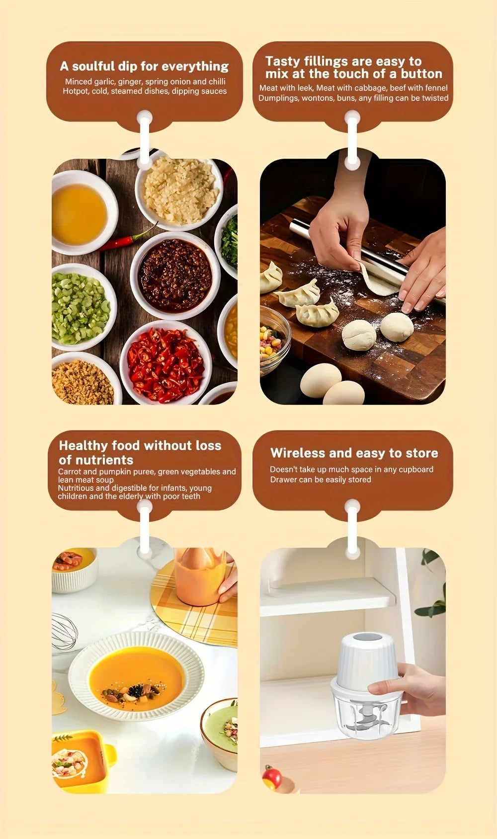 400ML Electric Food Chopper ,6 Bl Choice Selection