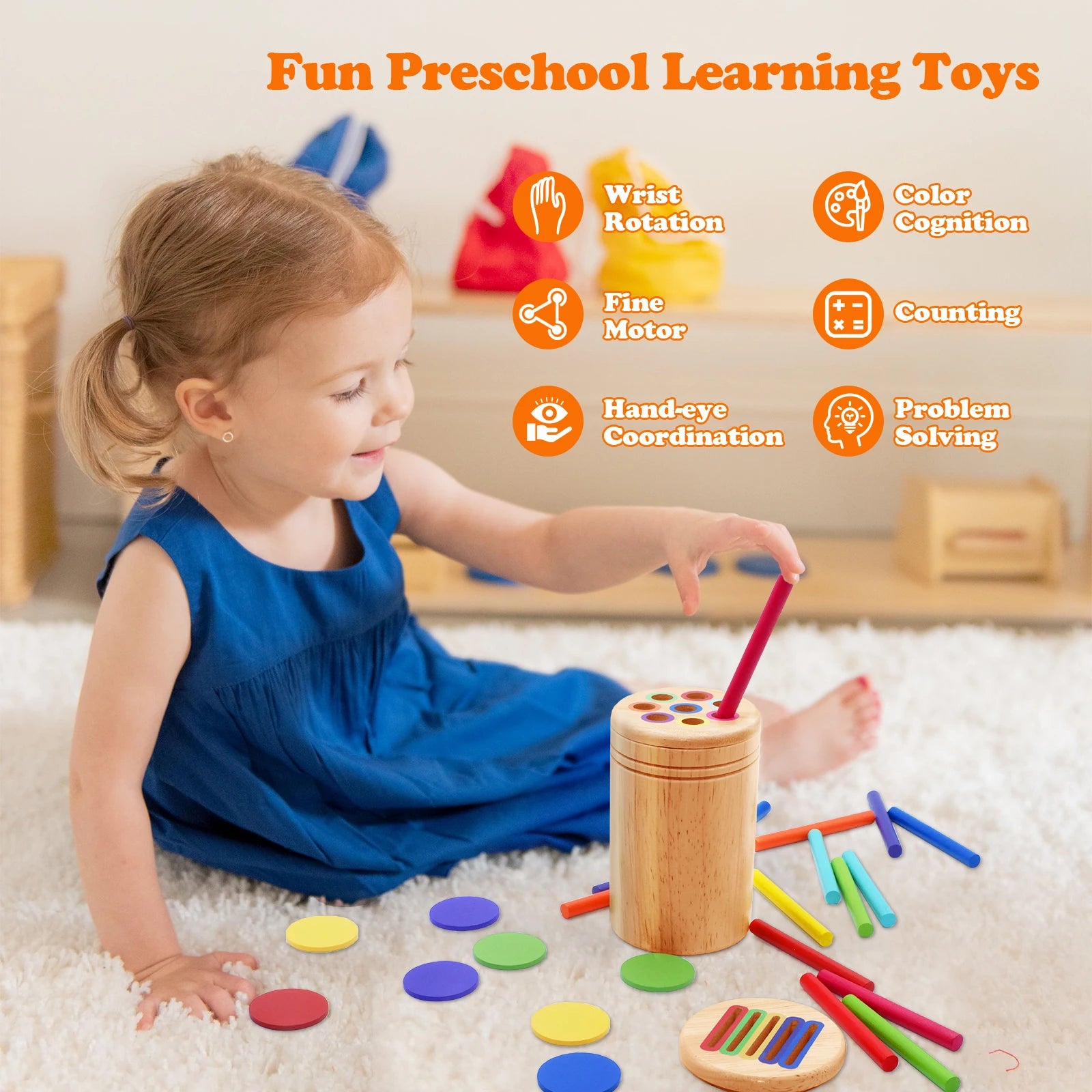 Wooden Color Sorting Learning Set
