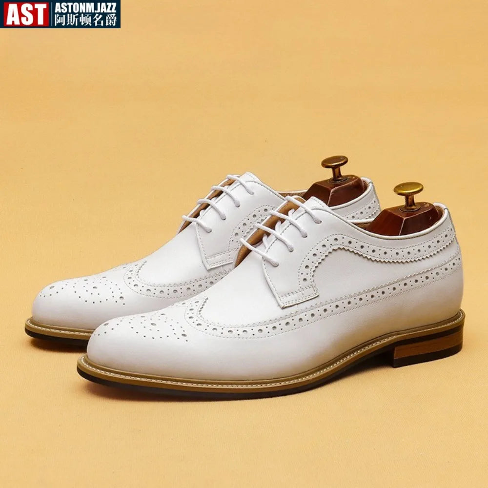 Luxury Dress Genuine Leather Brogue Wingtip T