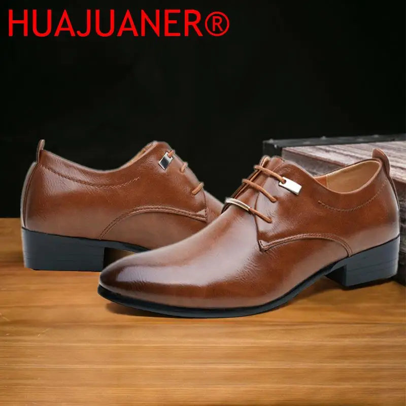 Elegant Leather Italian Formal Dress Male Foo