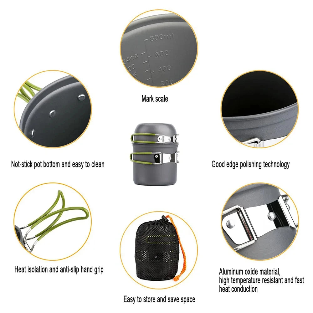 Camping Pots Cookware Outdoor Cooking Tablewa