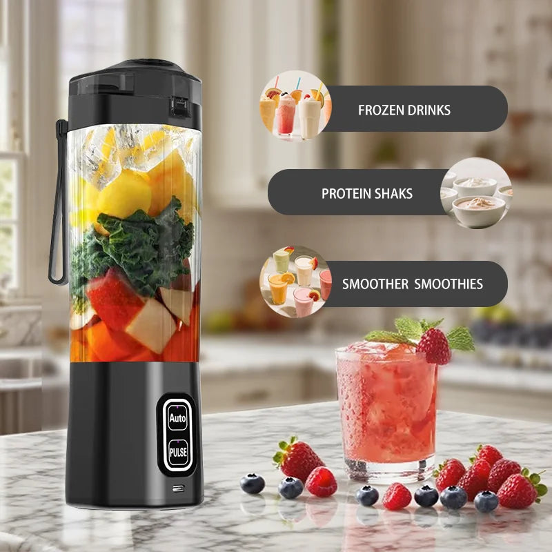 Electric Juice Blender 700Ml Usb Rechargeable