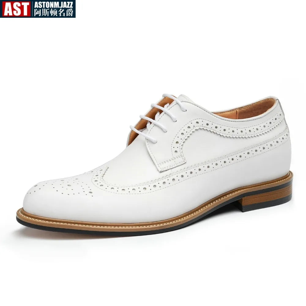 Luxury Dress Genuine Leather Brogue Wingtip T