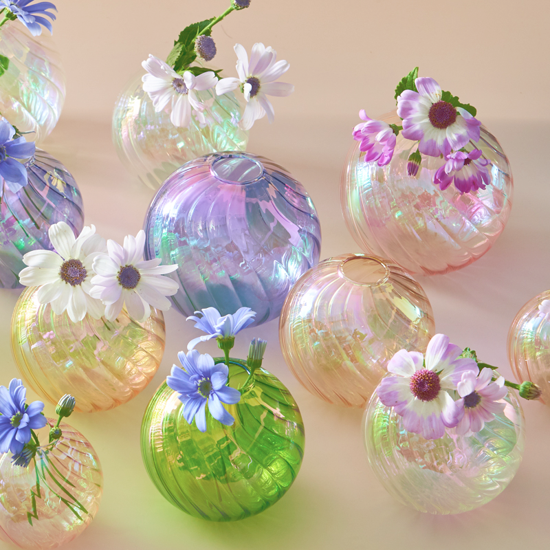 Iridescent Ball Vases ation
