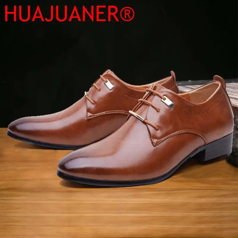 Elegant Leather Italian Formal Dress Male Foo