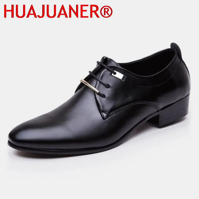Elegant Leather Italian Formal Dress Male Foo