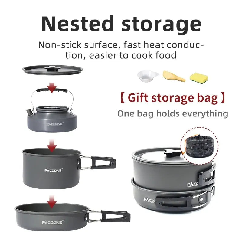 Pacoone Camping Cookware Cookware Kit Outdoor