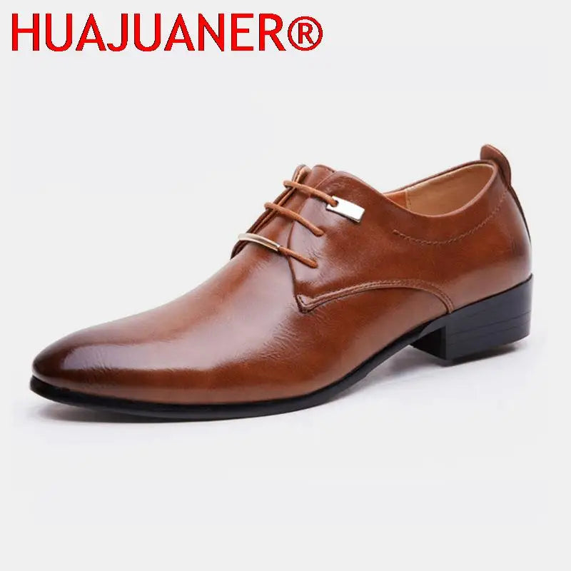 Elegant Leather Italian Formal Dress Male Foo