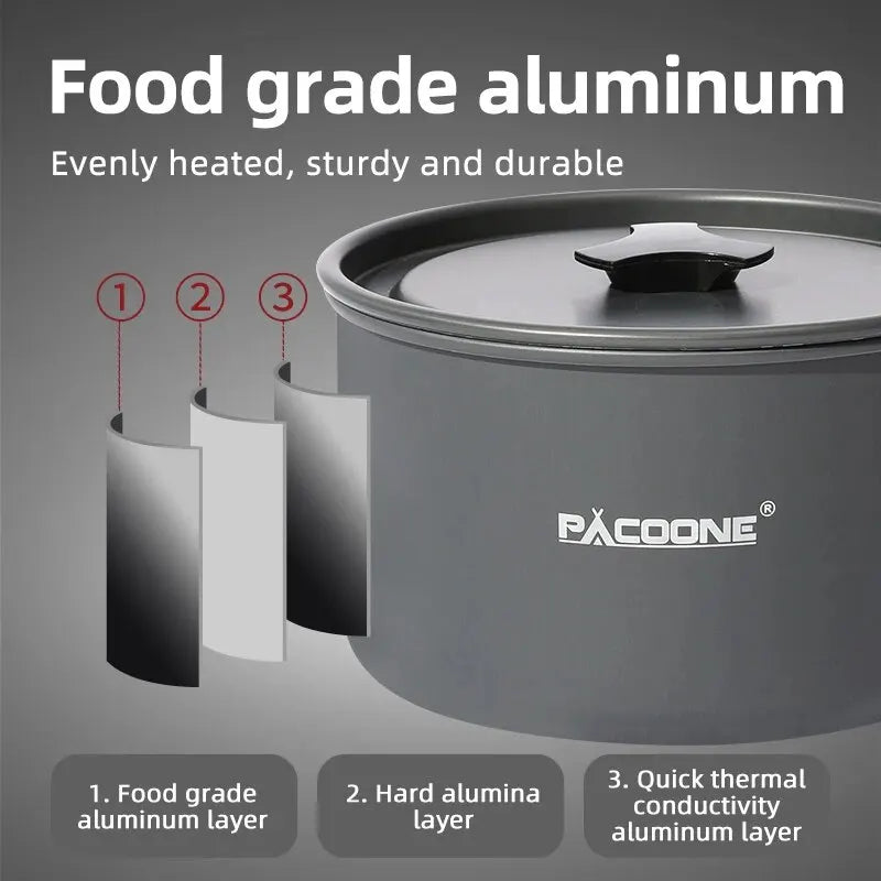 Pacoone Camping Cookware Cookware Kit Outdoor